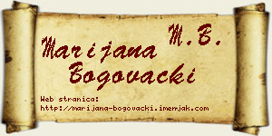 Marijana Bogovački vizit kartica